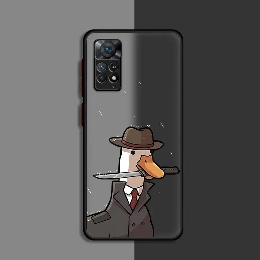 Cartoon Doubt Duck Cover Phone Case for Xiaomi Redmi Note 11 Pro 12 Pro 5G 9Pro 13Pro 9S 9T 10 10S 11 13S 10pro 12S  Matte Clear