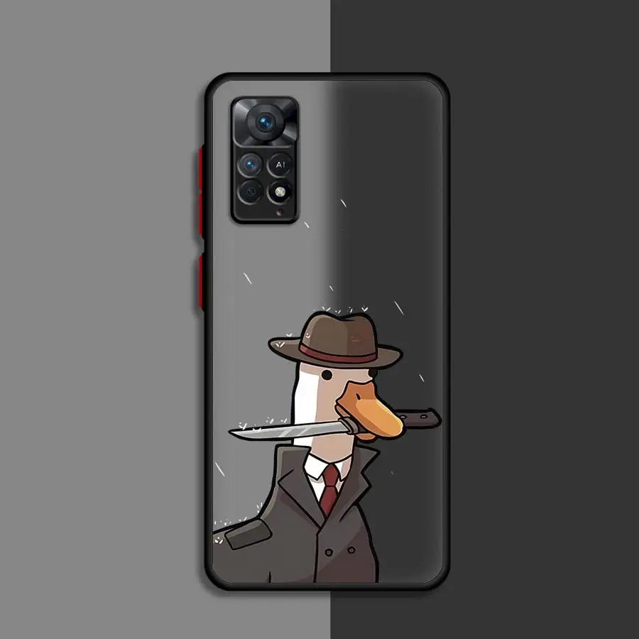 Cartoon Doubt Duck Cover Phone Case for Xiaomi Redmi Note 11 Pro 12 Pro 5G 9Pro 13Pro 9S 9T 10 10S 11 13S 10pro 12S  Matte Clear