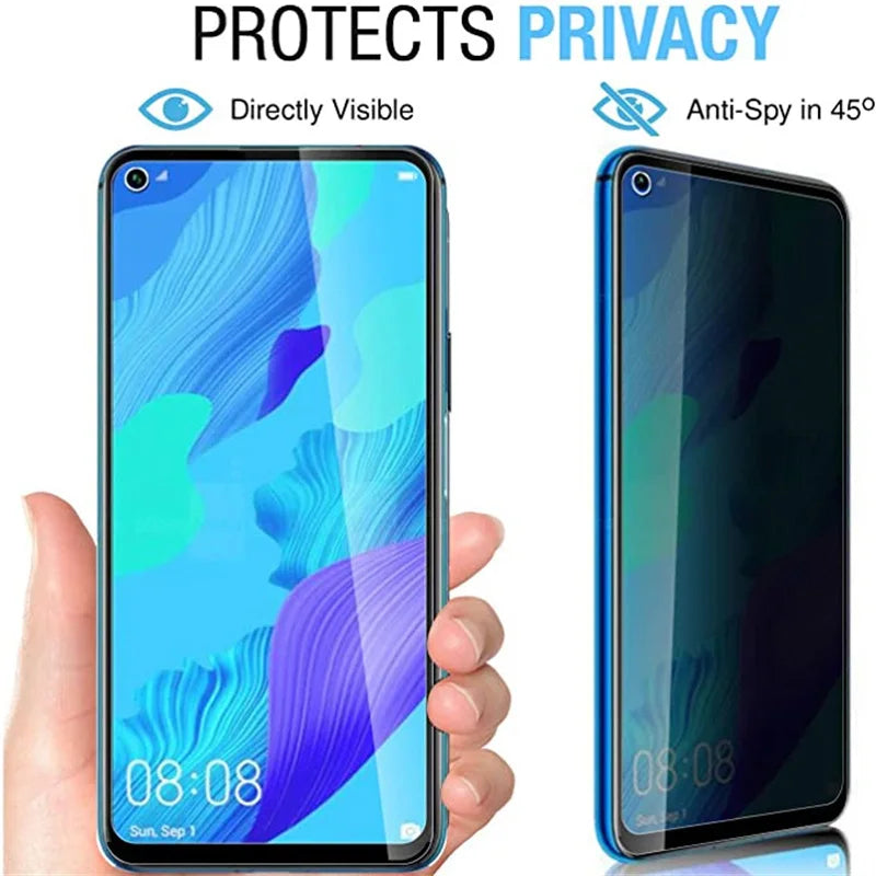 3D Privacy Screen Protectors For Huawei P Smart 2020 2019 Z S Anti-spy Protective Glass For Huawei P Smart 2021 NFC Pro plus