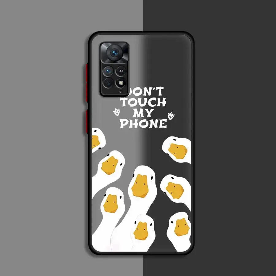 Cartoon Doubt Duck Cover Phone Case for Xiaomi Redmi Note 11 Pro 12 Pro 5G 9Pro 13Pro 9S 9T 10 10S 11 13S 10pro 12S  Matte Clear