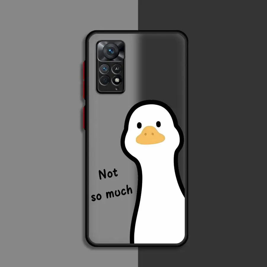 Cartoon Doubt Duck Cover Phone Case for Xiaomi Redmi Note 11 Pro 12 Pro 5G 9Pro 13Pro 9S 9T 10 10S 11 13S 10pro 12S  Matte Clear